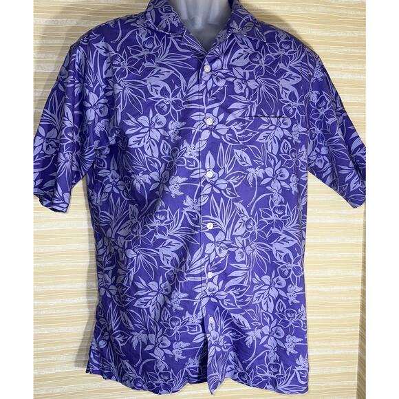 Daniel Cremieux Signature Collection Purple Hawaiian Floral Shirt M 0625 - Picture 2 of 6